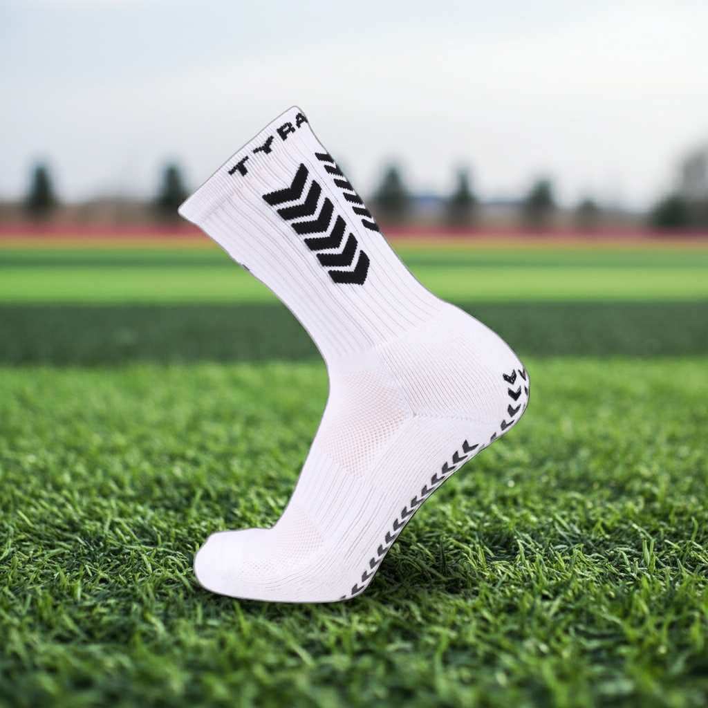 Adult Midcalf length Pro Grip Socks - White