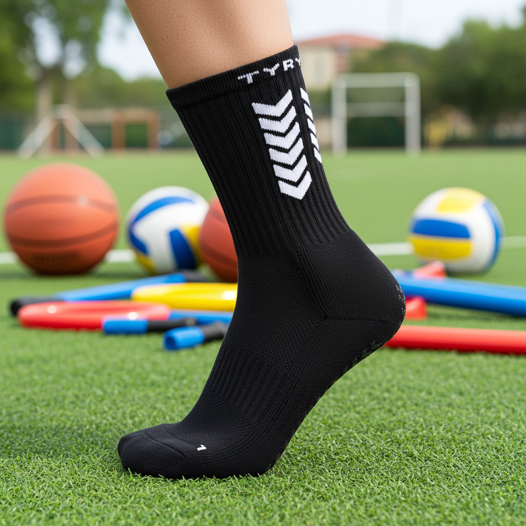 Adult Midcalf length Pro Grip Socks - Black